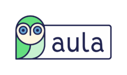 Logo mit einer Eule links und dem Wort aula