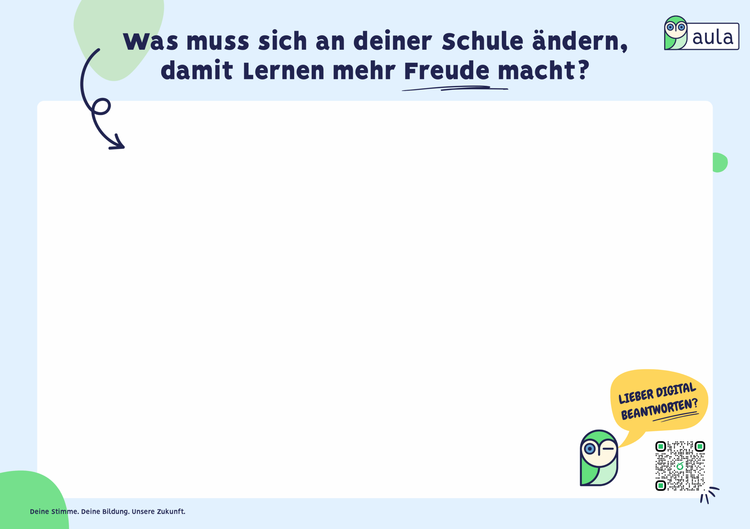 Deine Stimme. Deine Bildung. Unsere Zukunft